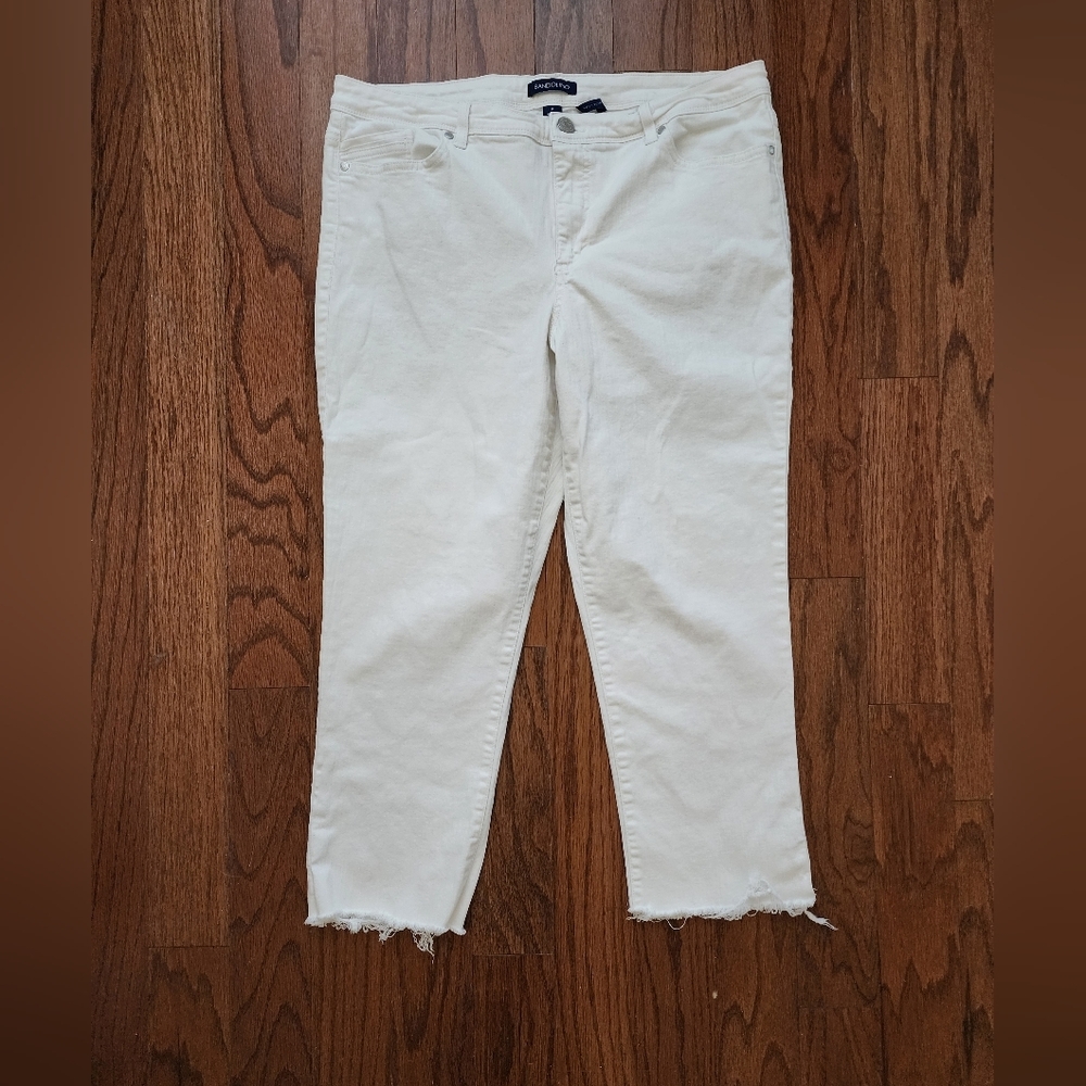 Bandoline Karyn Boyfriend Hi-Rise White Denim Jeans Sz. 14